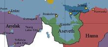 Map of Aseveth and surrounding countries